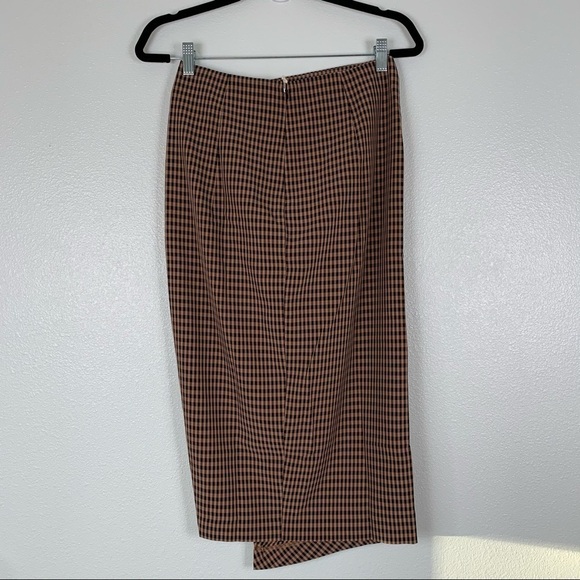 𝅺capulet‎ Ives Ruched Check Midi Skirt Brown S NWT - Picture 8 of 8